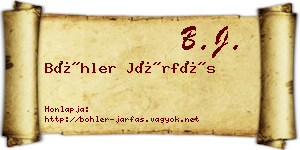 Böhler Járfás névjegykártya